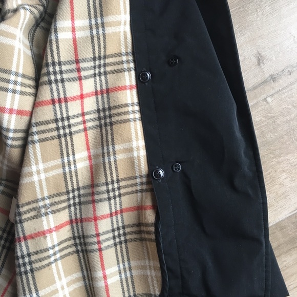 Jones New York Classic Double-Breasted Coat with Removable Plaid Lining - Picture 4 of 4